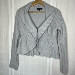 Express wool blend cropped cardigan sweater gray small